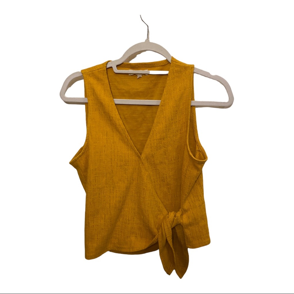 Madewell mustard yellow linen top size S